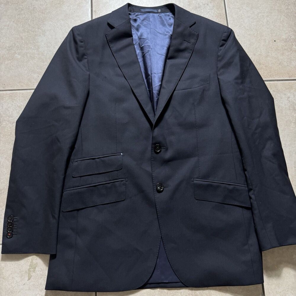 Suitsupply Sienna Navy Wool Blazer Jacket Drago Super 130s 38R Italy Fabric Blue